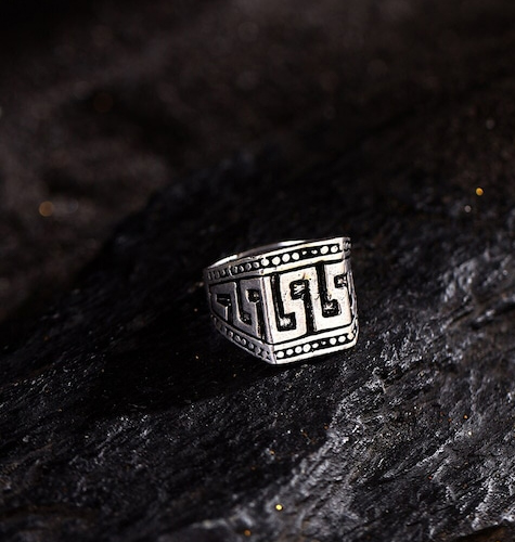 Men Rhodium-Plated Stainless Steel Finger Ring